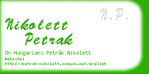 nikolett petrak business card